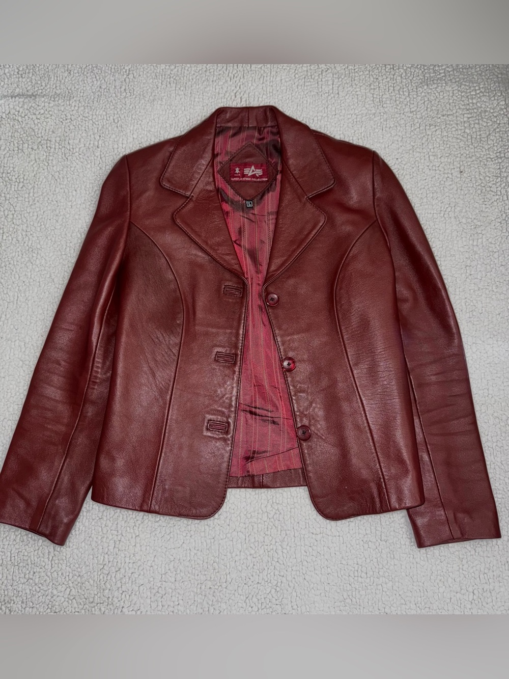 A.L.C. Women's Burgundy Leather Blazer